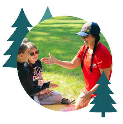 North Homes staff member playing a game with children